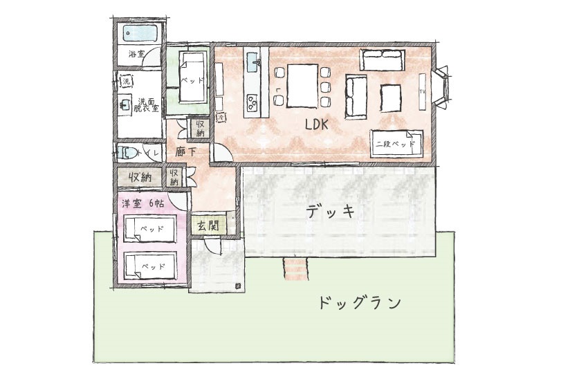 大川汐見崎貸別荘-間取り265