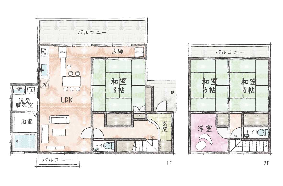 大川汐見崎貸別荘-間取り280